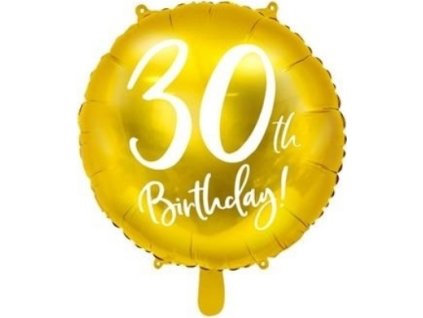 0013609 foliovy balonek zlaty 30th birthday 45 cm 600
