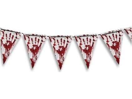 0026631 vlajeckova girlanda na halloween krvave ruce 300 cm 600