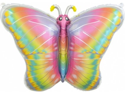 0025077 foliovy balonek motyl pastel rainbow 64 x 53cm 600