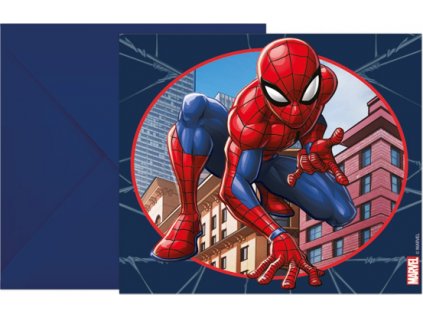 0018082 party pozvanky spiderman crime fighter 6 ks 600