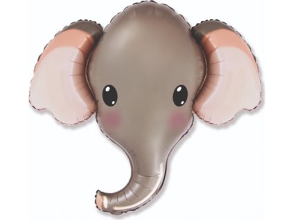0016933 foliovy balonek hlava slonik sedy 61 cm 600