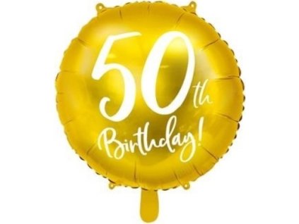 0013611 foliovy balonek zlaty 50th birthday 45 cm 600