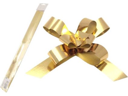 Dekorační stahovací stuha - metalická zlatá - 1 ks
