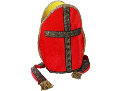 0023701 mikulasska cepice cervena se zlatym lemovanim 600