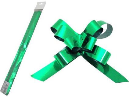 Dekorační stahovací stuha - metalická zelená - 1 ks