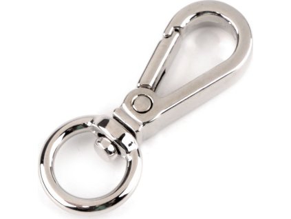 Kovová karabinka otočná, průvlek 9 mm (Varianta 1 nikl, Balení 1 ks)