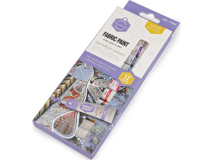 Barvy na textil 12 barev (Varianta mix, Balení 1 sada)