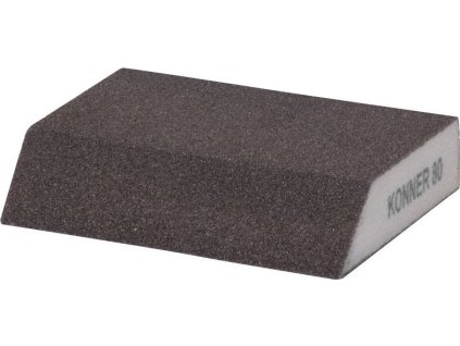 Huba KONNER G80, brúsna špongia, 125x90x65x25 mm, skosená