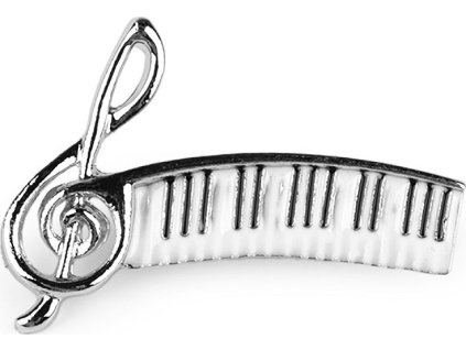 Brož hudební (Balení 1 ks, Varianta 1 stříbrná klaviatura)