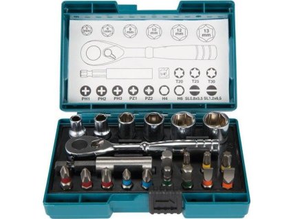 MAKITA - Sada bitů a nástrčkových klíčů s ráčnou 21ks