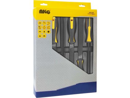 Sada pilníků Black Oxide a kartáč - 6 ks