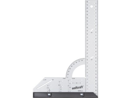 Wolfcraft Úhelník univerzální příložný s otvory a úhloměrem, Alu, 200x300mm