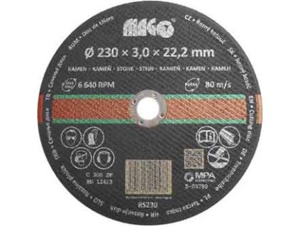 Řezný kotouč na kámen 230x3,0x22,2mm