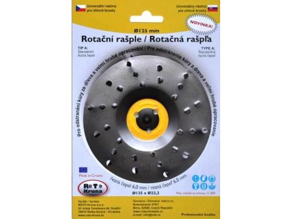 ROTO - Rotační rašple 125x22,2mm - 6,0mm - čepel extra hrubá, typ A