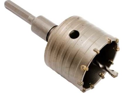 Příklepová vrtací korunka, průměr 75mm se stopkou 110mm šestihran