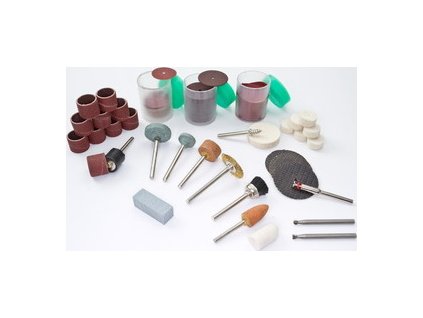 MAGG Sada brusných tělísek 105 ks, stopka 3mm, příslušenství pro přímou brusku