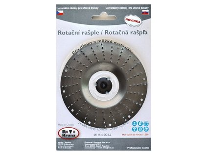 ROTO - Rotační rašple 115x22,2mm - 2,5mm - čepel hrubá