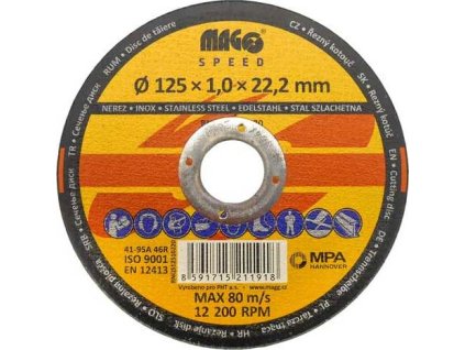 Řezný kotouč na nerez 125x1,0x22,2mm MAGG SPEED