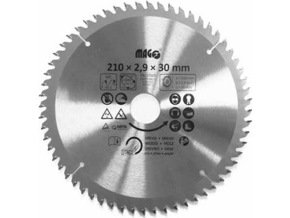 Pilový kotouč 210x2,9x30mm/60 zubů - střídavě šikmé