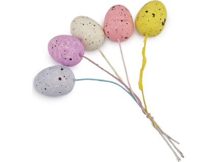 Velikonoční mini vajíčka na drátku 5 ks (Varianta mix, Balení 1 svaz.)