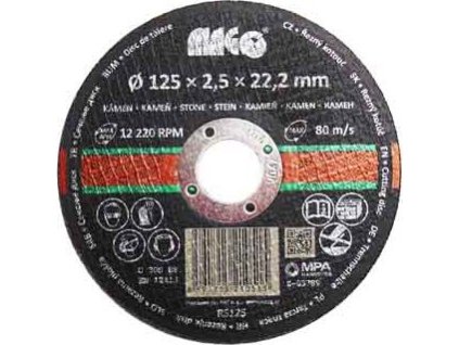 Řezný kotouč na kámen 125x2,5x22,2mm