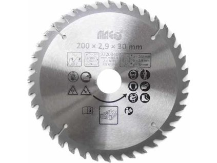 Pilový kotouč 200x2,9x30mm/40 zubů - střídavě šikmé