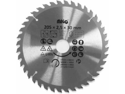 Pilový kotouč 205x2,5x30mm/40 zubů - střídavě šikmé