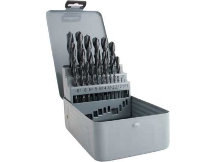 Sada vrtáků HSS 25 ks (1,0-13,0mm), plechový box