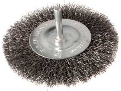 Kartáč rotační radiální 63mm vlnitý drát pro vrtačk