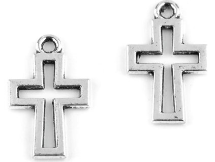 Přívěsek 11x17 mm křížek (Balení 10 ks, Varianta platina)