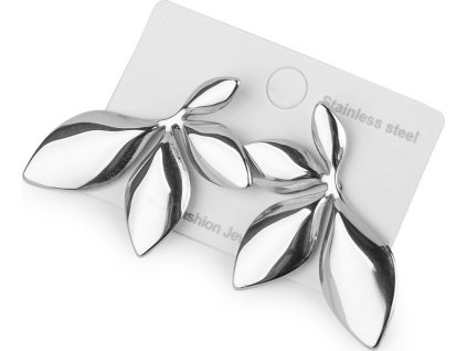 Náušnice z nerezové oceli květy (Varianta 1 stříbrná, Balení 1 pár)