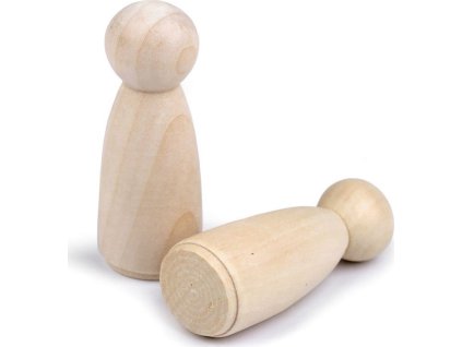 Dřevěná figurka k dotvoření 22x53 mm (Balení 10 ks, Varianta přírodní sv.)
