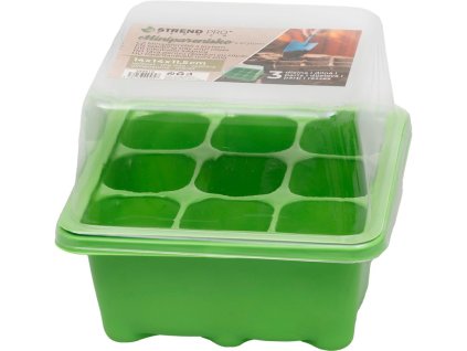 Minipařeniště s víkem 9 sazenic, 14x14x11,5 cm