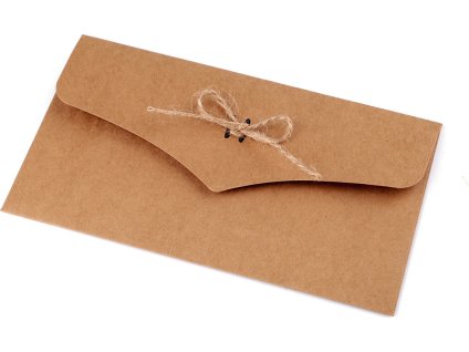Papírová obálka k dotvoření 11x22 cm (Balení 1 ks, Varianta hnědá přírodní)