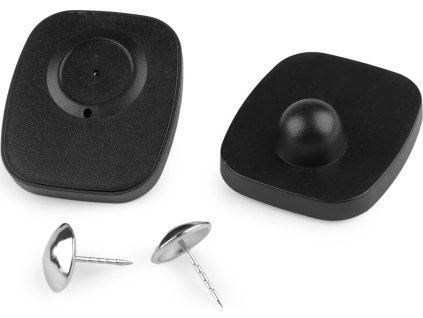 Bezpečnostní čip / plastová etiketa k ochraně zboží (Balení 50 ks, Varianta černá)