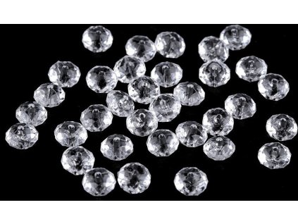 Plastové / akrylové korálky ploškované slavík 5x8 mm (Varianta 1 transparent, Balení 500 g)