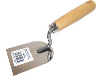 Nerezová lžíce štukatérská 100x130mm - dřevěná rukojeť