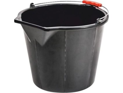 Vedro ReCycled® STRONG 15 lit., stavebné, s výlevkou, extra silné, plastový úchyt, čierne