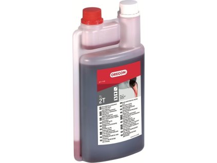 OREGON - polosyntetický olej 2T 1 litr s odměrkou - červený