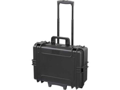 MAX Plastový kufr, 555x445xH 258mm, IP 67, barva černá. S držadlem a kolečky