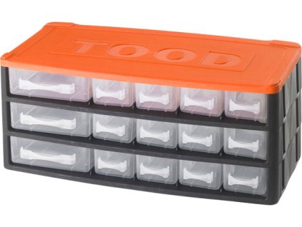 TOOD - Plastová skříňka 15 šuplíků 330x170x140mm