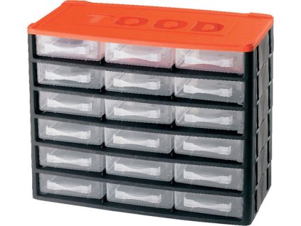 TOOD - Plastová skříňka 18 šuplíků 330x170x260mm