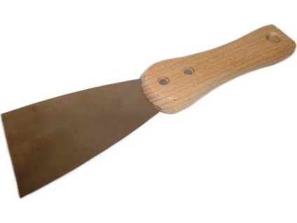 Nerezová špachtle 100mm - dřevěná rukojeť