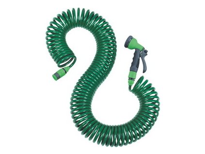 Spirálová hadice na vodu 15m + pistole na vodu včetně spojek