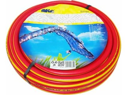 Zahradní hadice červená - žlutý pruh 1" - 25m