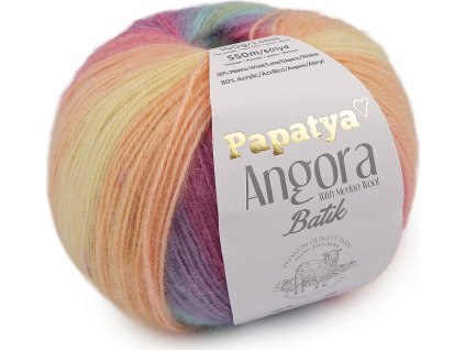 Pletací příze Papatya Angora Batik 100 g (Balení 1 ks, Varianta 1 (01) šedá světlá)