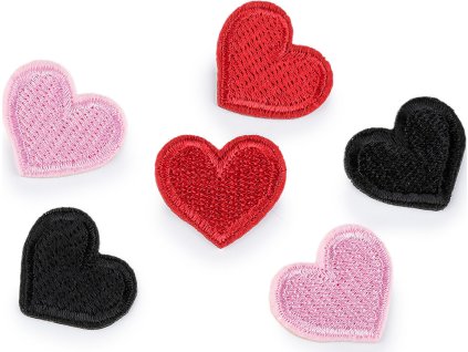 Nažehlovačka srdce (Balení 10 ks, Varianta 1 růžová sv.)