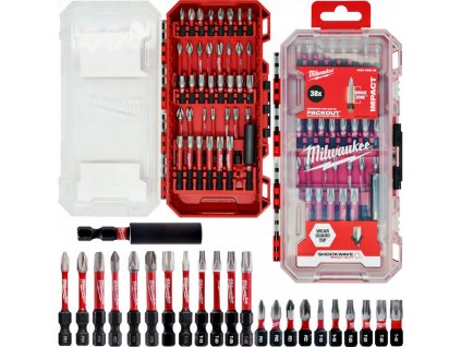 72604 4932492009 milwaukee shockwave sada bitu 38ks s magnetickym drzakem bitu