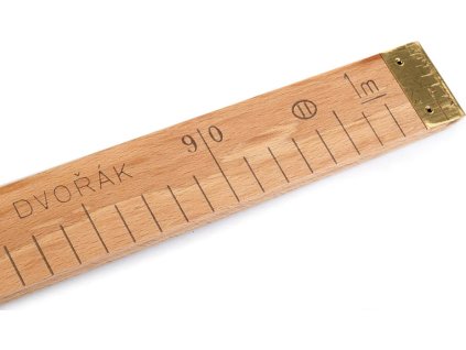 Metr dřevěný plochý s evropským cejchem (Balení 1 ks, Varianta přírodní)