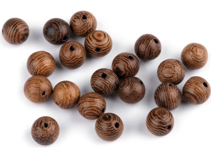 Dřevěné korálky Ø8 mm (Balení 10 g, Varianta 1 přírodní tm.)
